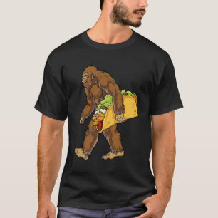 Bigfoot Sasquatch Carrying Taco T-Shirt