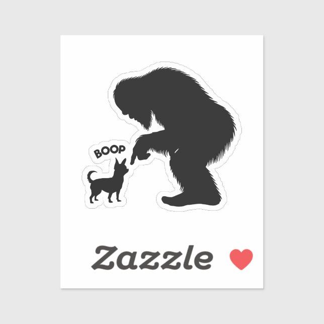 Bigfoot Sasquatch Chihuahua Boop Sticker (Sheet)