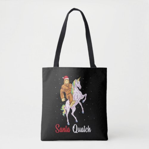 Bigfoot Sasquatch Christmas Santa Quatch Yeti Unic Tote Bag