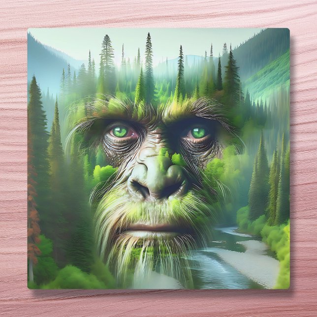 Bigfoot Sasquatch Double Exposure with Forest Canvas Print (Creator Uploaded)