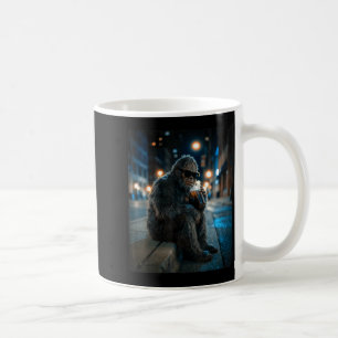 Bigfoot sasquatch drinking iced coffee funny anima mug