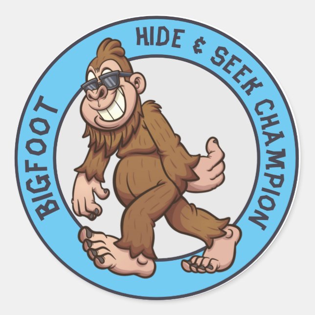 Bigfoot | Sasquatch (Editable) Classic Round Stick Classic Round Sticker (Front)