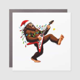 Bigfoot Sasquatch Electric Guitar Christmas 2026 Car Magnet