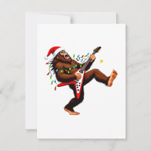 Bigfoot Sasquatch Electric Guitar Christmas 2026   Note Card