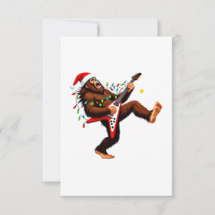 Bigfoot Sasquatch Electric Guitar Christmas 2026   Thank You Card