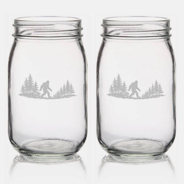Bigfoot Sasquatch Etched Glassware (Glassware)
