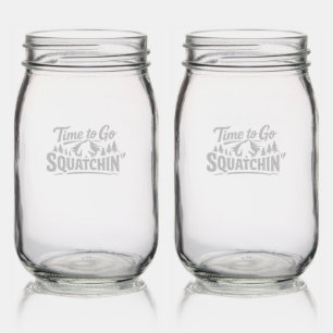 Bigfoot Sasquatch Etched Glassware