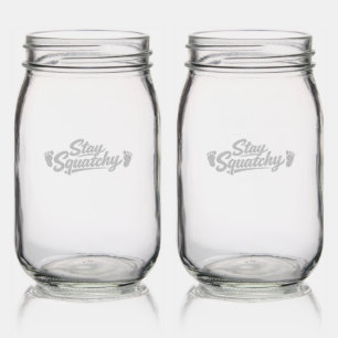 Bigfoot Sasquatch Etched Glassware