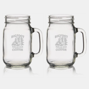 Bigfoot Sasquatch Etched Glassware