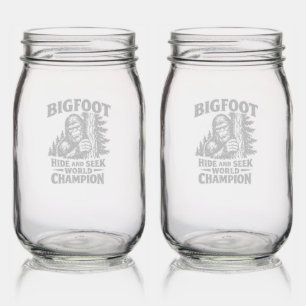 Bigfoot Sasquatch Etched Glassware