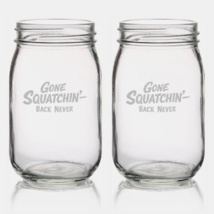 Bigfoot Sasquatch Etched Glassware