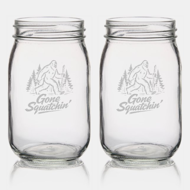 Bigfoot Sasquatch Etched Glassware (Glassware)