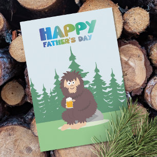 Bigfoot Sasquatch Father's Day Flat Holiday Card