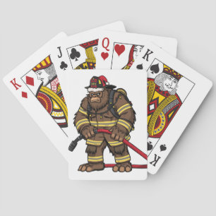 Bigfoot Sasquatch Firefighter Christmas 2026 Poker Cards