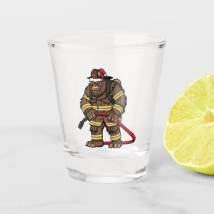 Bigfoot Sasquatch Firefighter Christmas 2026 Shot Glass