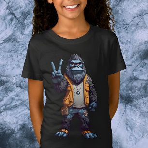 Bigfoot Sasquatch Flashing Peace Sign T-Shirt