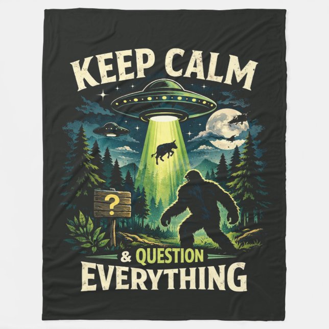 Bigfoot Sasquatch Fleece Blanket (Front)