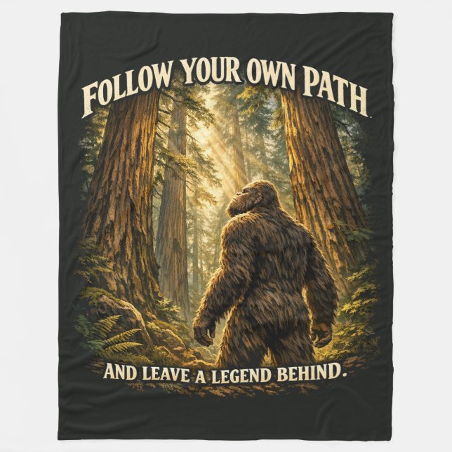 Bigfoot Sasquatch Fleece Blanket (Front)