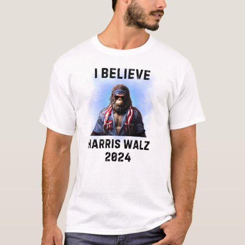 BIGFOOT SASQUATCH FOR HARRIS WALZ 2024 T_Shirt