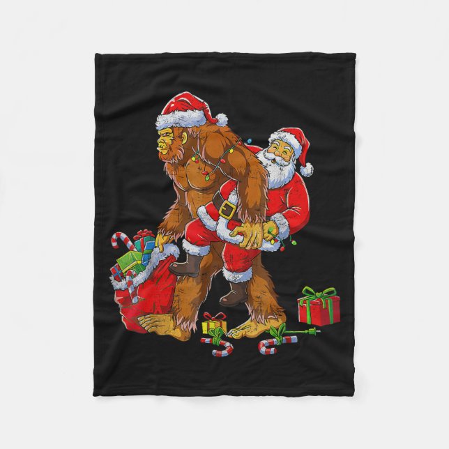 Bigfoot Sasquatch For Men Grandpa Boys Kids Christ Fleece Blanket (Front)