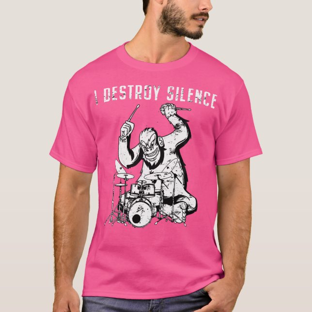 Bigfoot Sasquatch Funny Drummer Drum And Bass Musi T-Shirt (Front)
