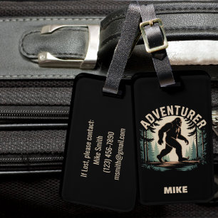 BigFoot Sasquatch Funny Squatchy Adventurer Vintag Luggage Tag