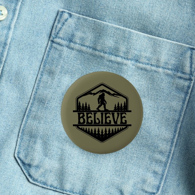 BigFoot Sasquatch Funny Squatchy Forest Vintage Button (Creator Uploaded)