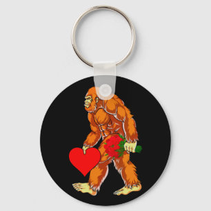 Bigfoot Sasquatch Funny Valentines Day Love Keychain