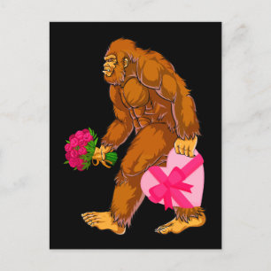 Bigfoot Sasquatch Funny Valentines Day Love Postcard