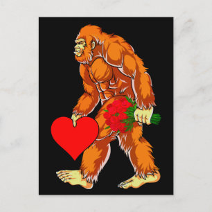 Bigfoot Sasquatch Funny Valentines Day Love Postcard