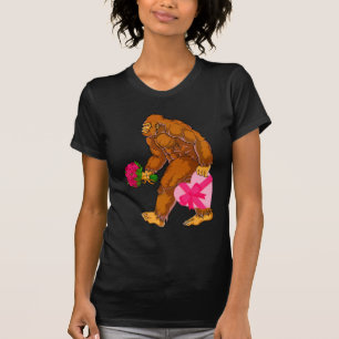 Bigfoot Sasquatch Funny Valentines Day Love T-Shirt