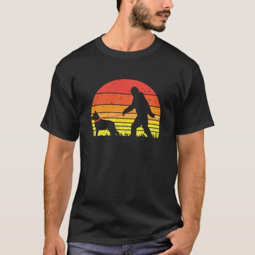 Bigfoot Sasquatch German Shepherd Retro K9 Dog Lov T_Shirt