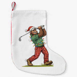 Bigfoot Sasquatch Golf Christmas 2026 Holiday Small Christmas Stocking