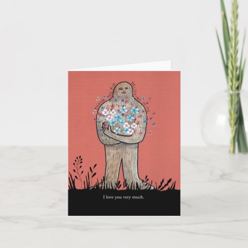 Bigfoot Sasquatch Grateful Love Friendship Funny  Card