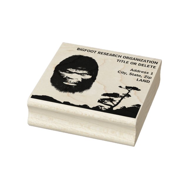 BIGFOOT SASQUATCH HEAD PORTRAIT BLACK STAMP II (Stamp)