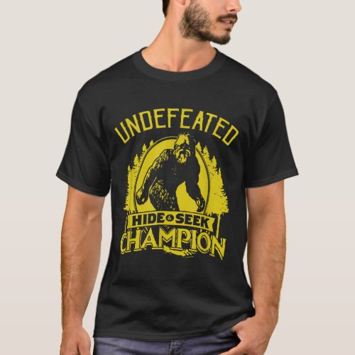 Bigfoot Sasquatch Hide and Seek Champion Men Women T_Shirt