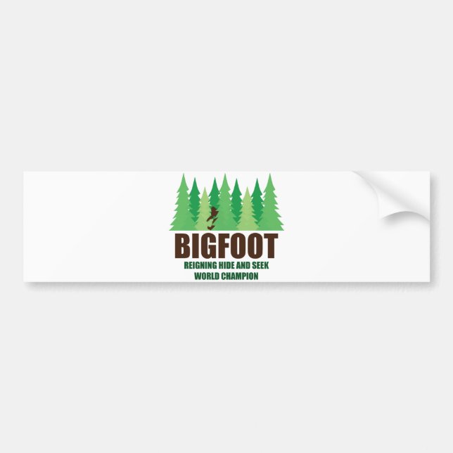 Bigfoot Sasquatch Hide and Seek World Champion Bumper Sticker (Front)