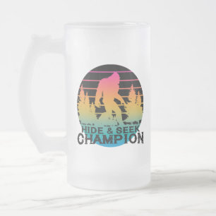 Bigfoot Sasquatch Hide & Seek Champion Frosted Glass Beer Mug