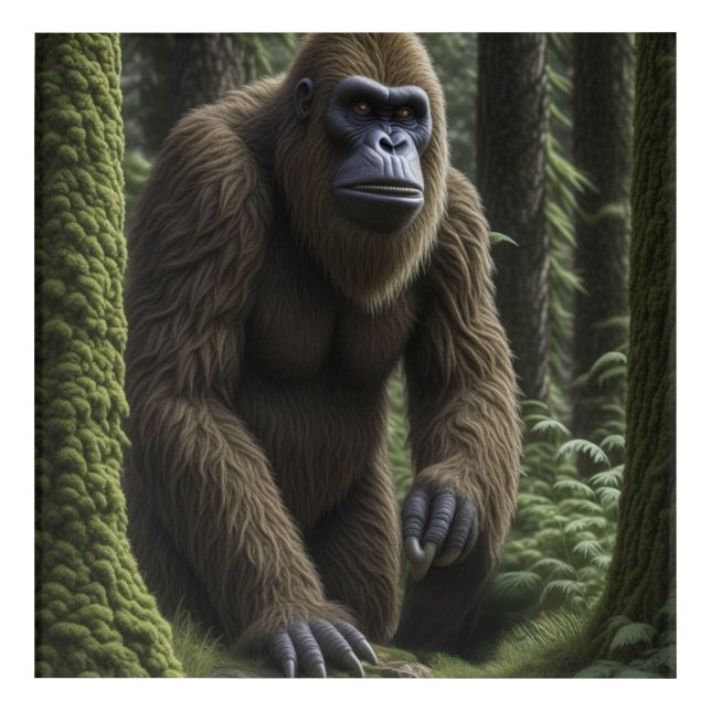 Bigfoot Sasquatch in the Woods Acrylic Print (Front)
