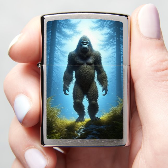 Bigfoot Sasquatch in the Woods  Zippo Lighter (In Hand)