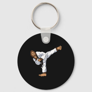 Bigfoot Sasquatch Karate Taekwondo Kickboxing Kara Keychain
