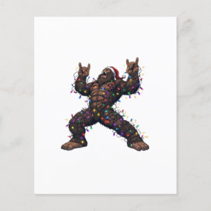 Bigfoot Sasquatch Merry Metal Christmas Rock Flyer