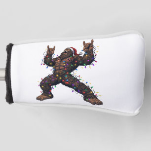 Bigfoot Sasquatch Merry Metal Christmas Rock  Golf Head Cover