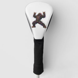 Bigfoot Sasquatch Merry Metal Christmas Rock  Golf Head Cover