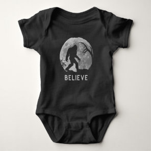 Bigfoot Sasquatch Moon Yeti Believe Baby Bodysuit