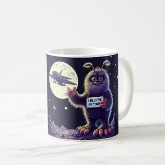 Bigfoot Sasquatch Moon Yeti Believe Coffee Mug