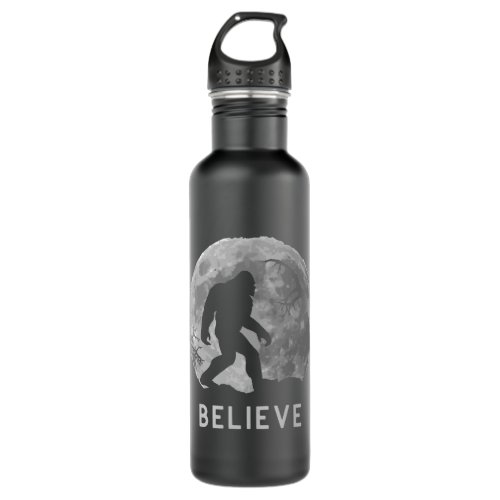 Bigfoot Sasquatch Moon Yeti Believe Stainless Steel Water Bottle