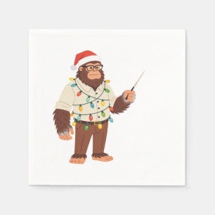 Bigfoot Sasquatch Nurse Christmas Nursing Napkins