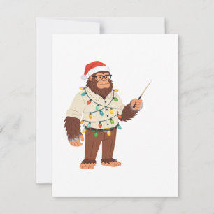 Bigfoot Sasquatch Nurse Christmas Nursing Note Card