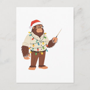 Bigfoot Sasquatch Nurse Christmas Nursing Postcard